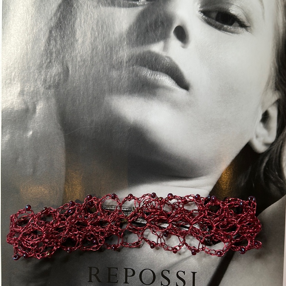 Red Wire Lace Choker Necklace